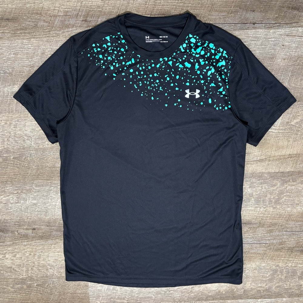Under Armour Fitted Compression Shirt Men's M Black Short Sleeve